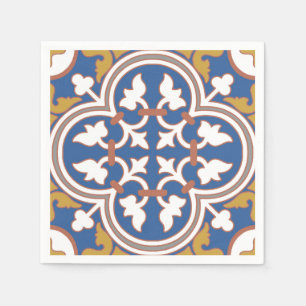 Colorful Ornamental Tile Pattern Paper Napkins
