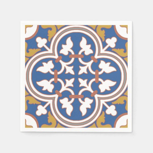 Colorful Ornamental Tile Pattern Paper Napkins