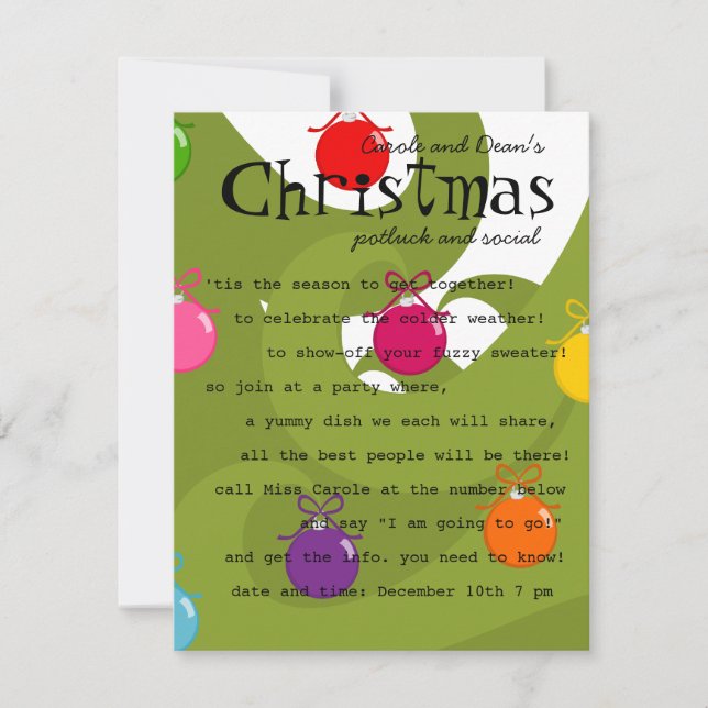 Colorful Ornaments Invitation (Front)
