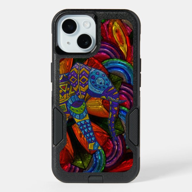 Colorful Ornate Elephant and Mandala Otterbox iPhone Case (Back)