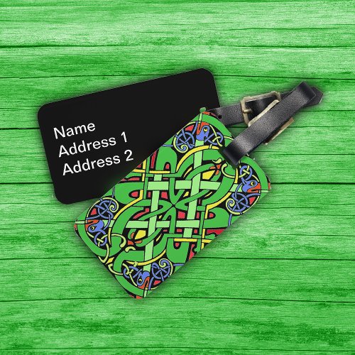 Colorful Ornate Irish Celtic Knot Luggage Tag