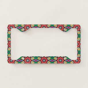 Colorful Ornate Kaleidoscope Pattern License Plate Frame