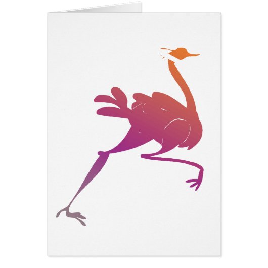 Colorful Ostrich Silhouette Cards (Front)