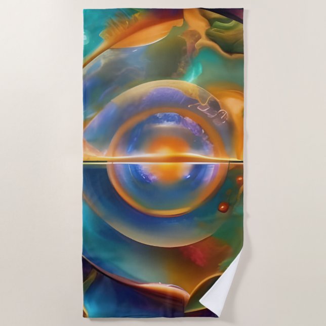 Colorful Otherworldly Abstract   Beach Towel (Front)