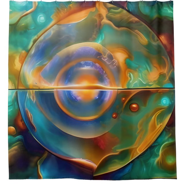 Colorful Otherworldly Abstract   Shower Curtain (Front)