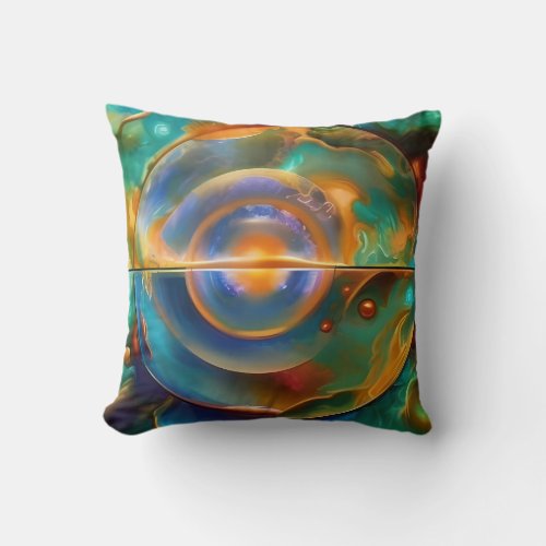 Colorful Otherworldly Abstract    Throw Pillow