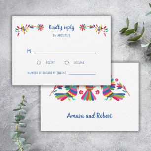 COLORFUL OTOMI MEXICAN RSVP CARD