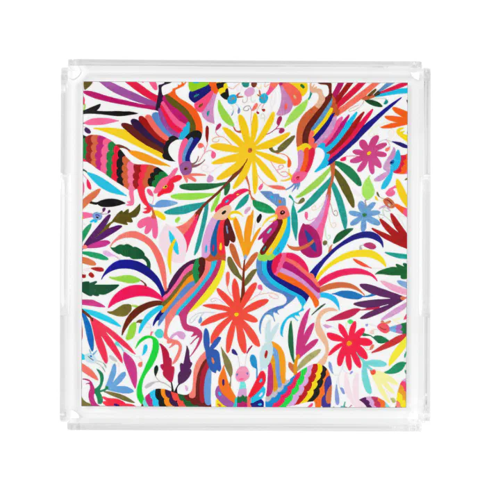 Colorful Otomi Print Fl Animal, Otomi Print Shower Curtain