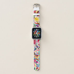 Colorful Otomi Print, Floral/Animal Pattern Apple Watch Band