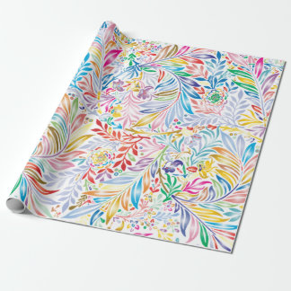 Colorful Otomi Print, Floral & Animal Pattern Wrapping Paper
