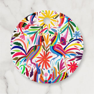 Colorful Otomi Print Gift Bag Tag