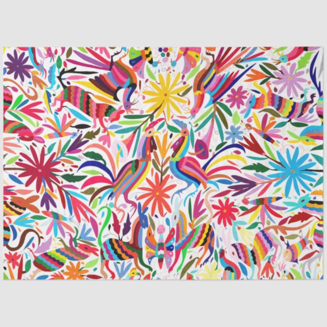 Colorful Otomi Print Tissue Paper (Front)