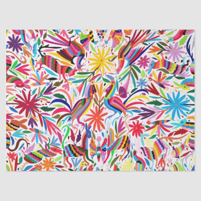 Colorful Otomi Print Tissue Paper (Front)