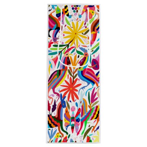 Colorful Otomi Print WineTequila Gift Bag