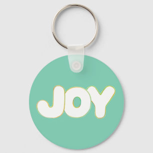Colorful Outline Art - Joy - word keychain
