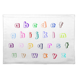 Colorful Outline Letters Alphabet Placemats