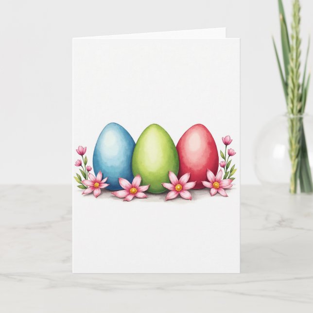 Colorful Ovals Floral Greeting Card (Front)