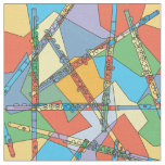 Colorful Overlapping Flutes Fabric