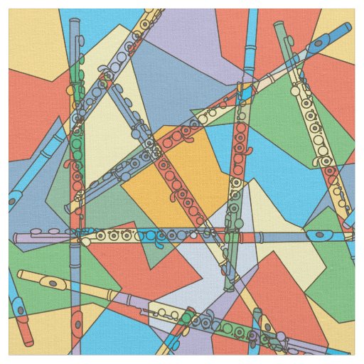 Colorful Overlapping Flutes Fabric