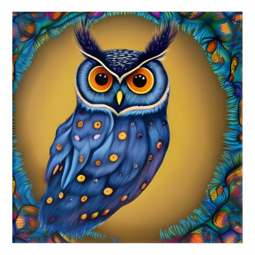 Colorful Owl AI Artwork Acrylic Print