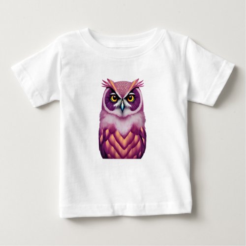 Colorful Owl Bird Artwork  Baby T_Shirt