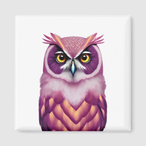 Colorful Owl Bird Artwork  Magnet