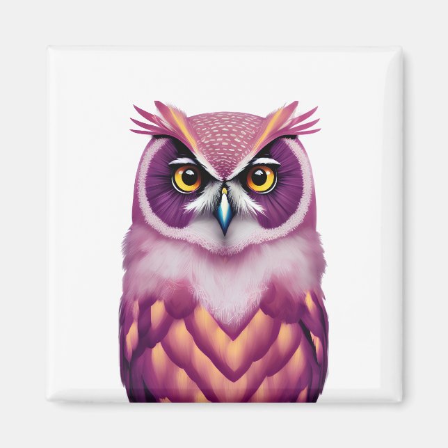 Colorful Owl Bird Artwork  Magnet (Front)