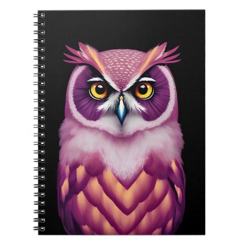 Colorful Owl Bird Artwork  Notebook