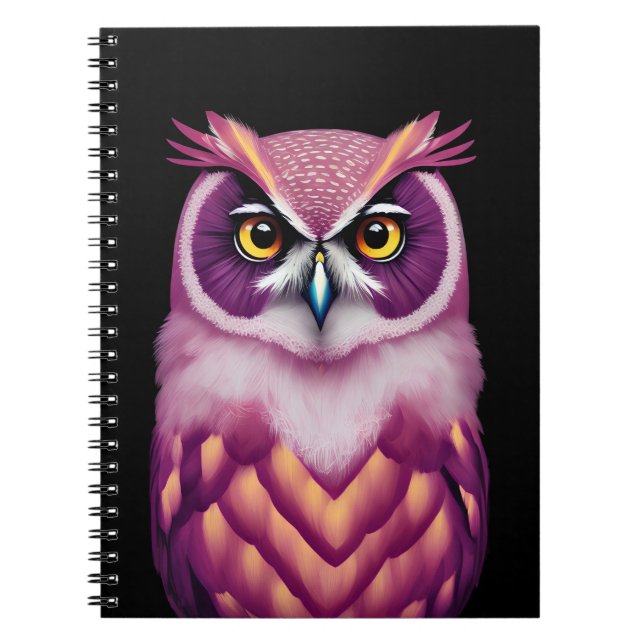 Colorful Owl Bird Artwork  Notebook (Front)