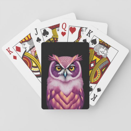 Colorful Owl Bird Artwork  Poker Cards