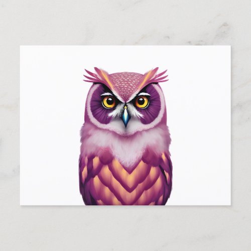 Colorful Owl Bird Artwork  Postcard