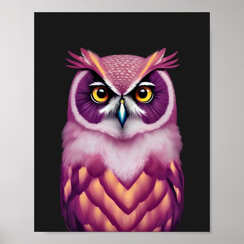 Colorful Owl Bird Artwork  Poster