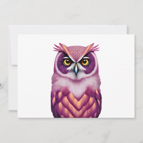 Colorful Owl Bird Artwork  Save The Date