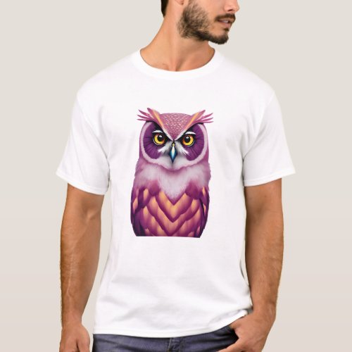 Colorful Owl Bird Artwork T_Shirt