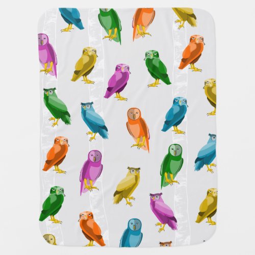 Colorful owl bird pattern baby blanket