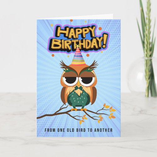 Colorful Owl Birthday Card