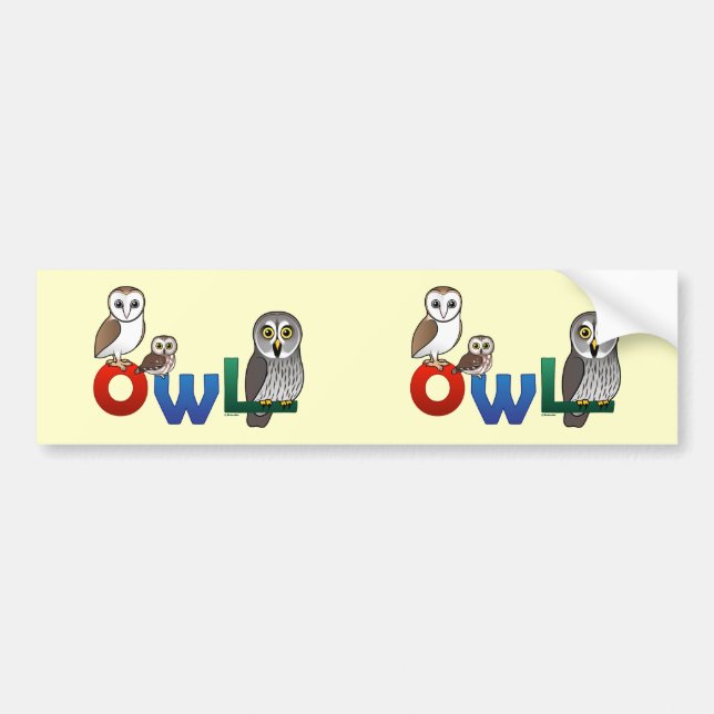 Colorful Owl Bumper Sticker (Front)