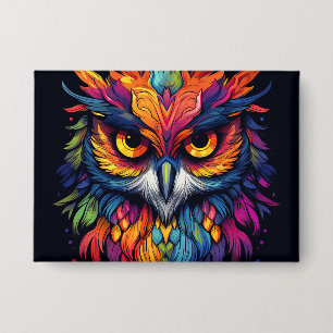 Colorful owl button