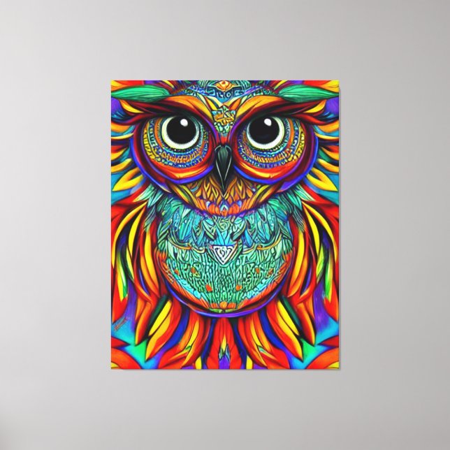 Colorful Owl Canvas Print (Front)