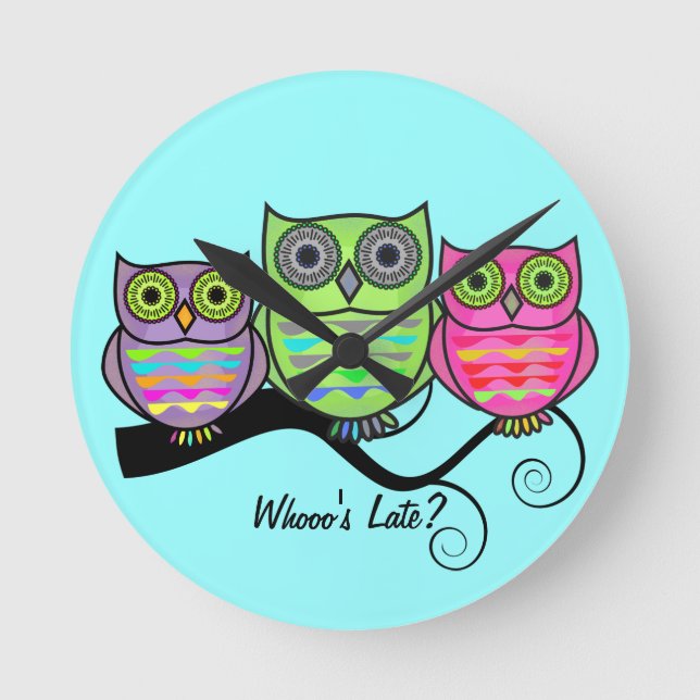 Colorful Owl Clock (Front)
