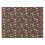 Colorful owl doodle background pattern tablecloth