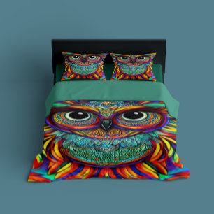 Colorful Owl Duvet Cover