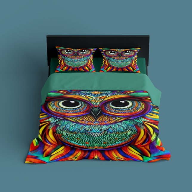 Colorful Owl Duvet Cover (Creator Uploaded)
