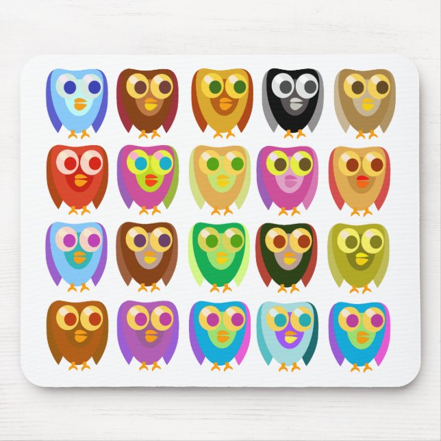 Colorful Owl Fun Mouse Pad (Front)