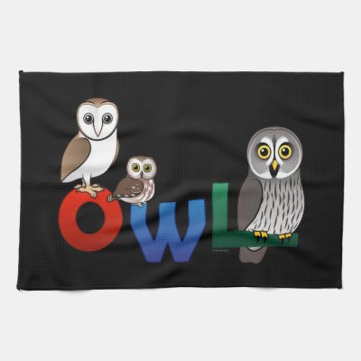 Colorful Owl Kitchen Towel