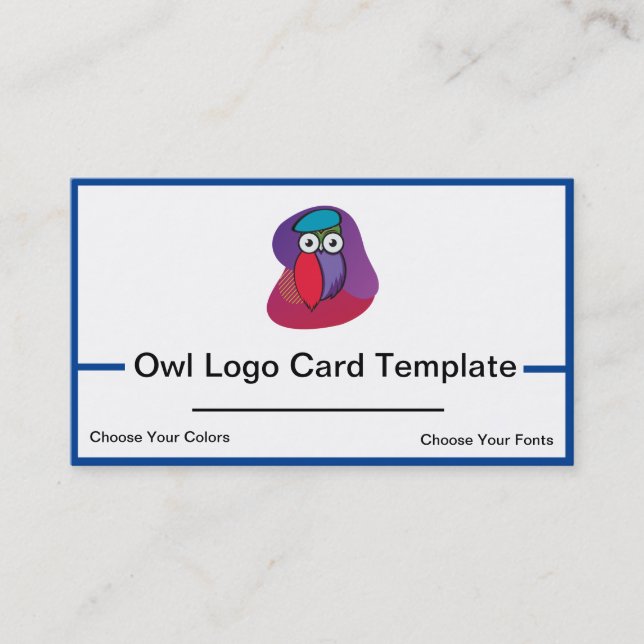 Colorful Owl logo business card (Front)