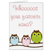 Colorful Owl "Nana" Grandma From Grandkids (Front)