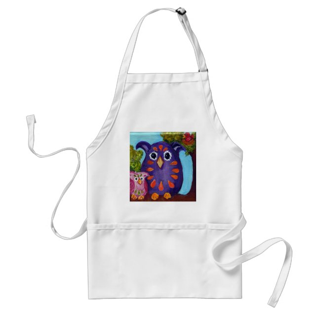 Colorful Owl Pals Adult Apron (Front)