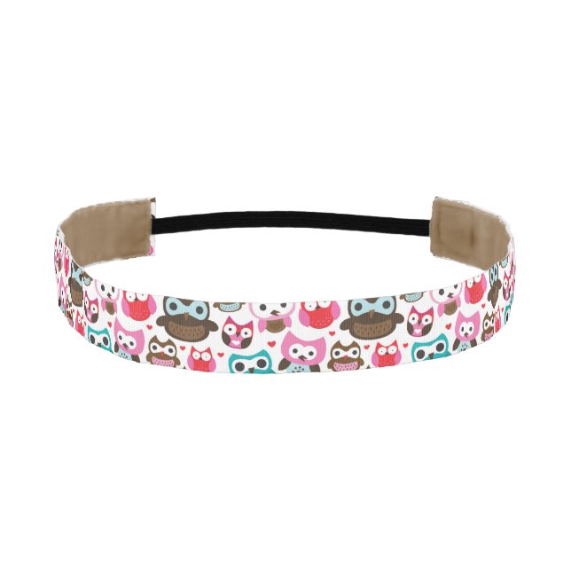 colorful owl pattern athletic headband (Front)