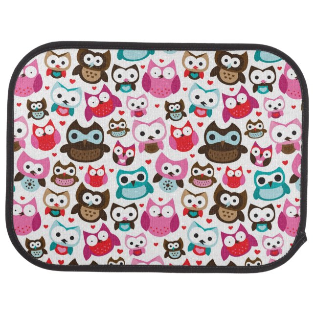 colorful owl pattern car mat (Rear)